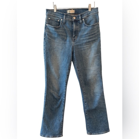 Madewell Denim - Madewell Tall Kick-Out High Rise Jeans 28T Medium Wash Fit Flare Stretch Denim